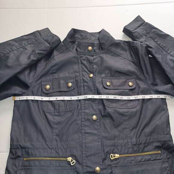 Tommy Hilfiger Navy Cotton Cinched Waist Utility Field Jacket Women's L - Picture 9 of 13